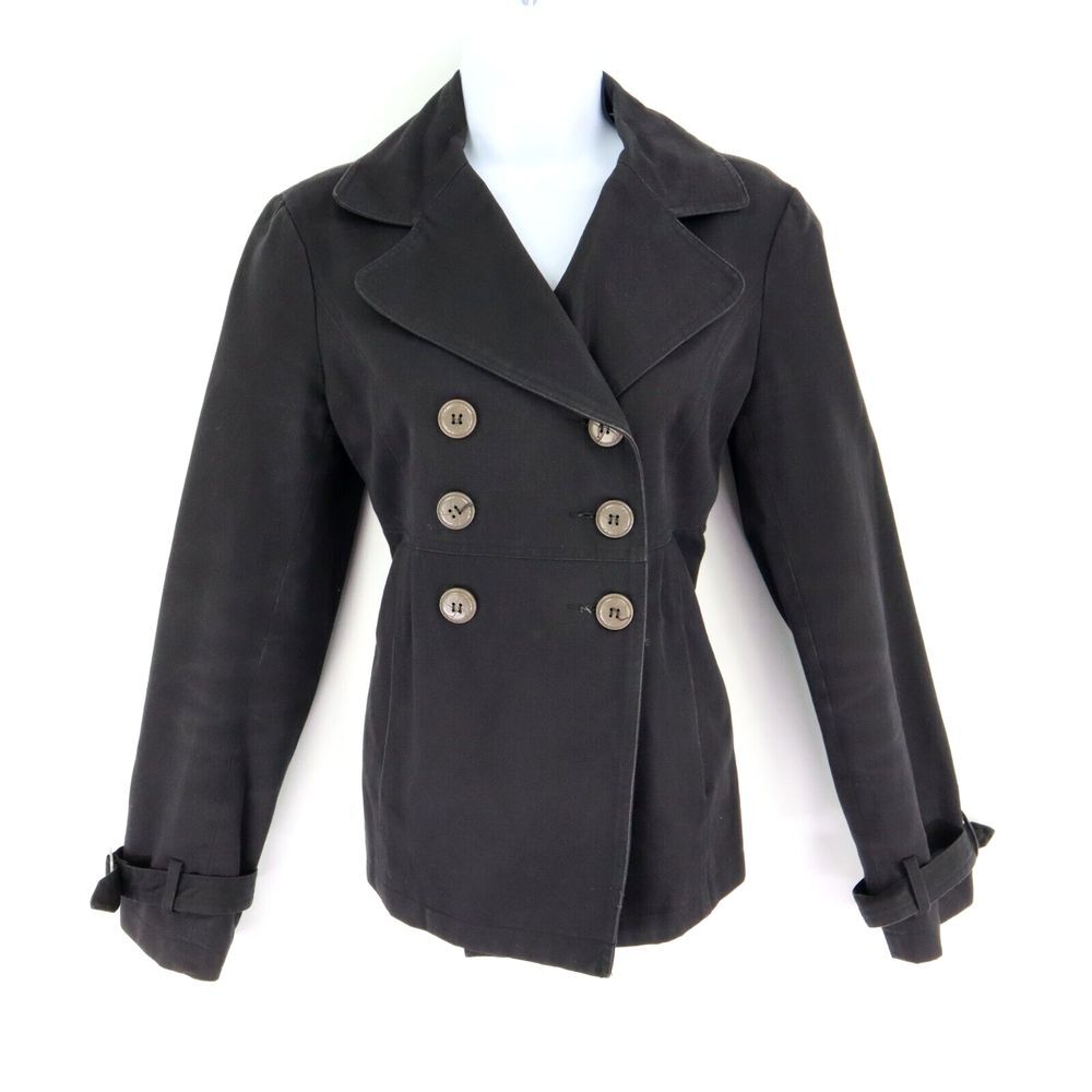 Urban Behavior Dressy Jacket Lined Womens Size M Black 100% Cotton Shell Buttons